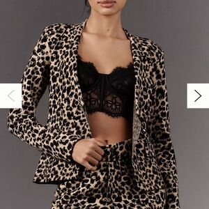 Maeve Animal Print Knit Blazer